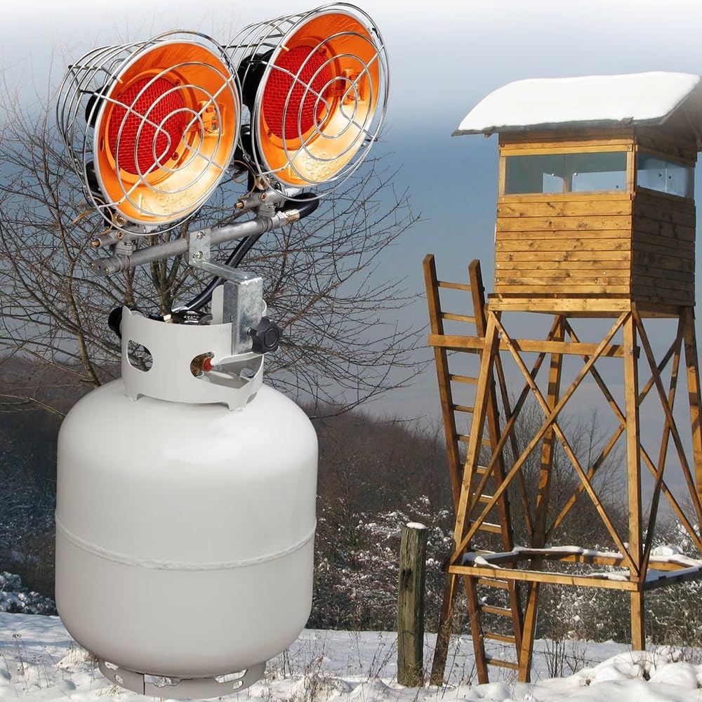 Infra-Red Double Burner 30,000 BTU Tank Top Outdoor Heater D536385