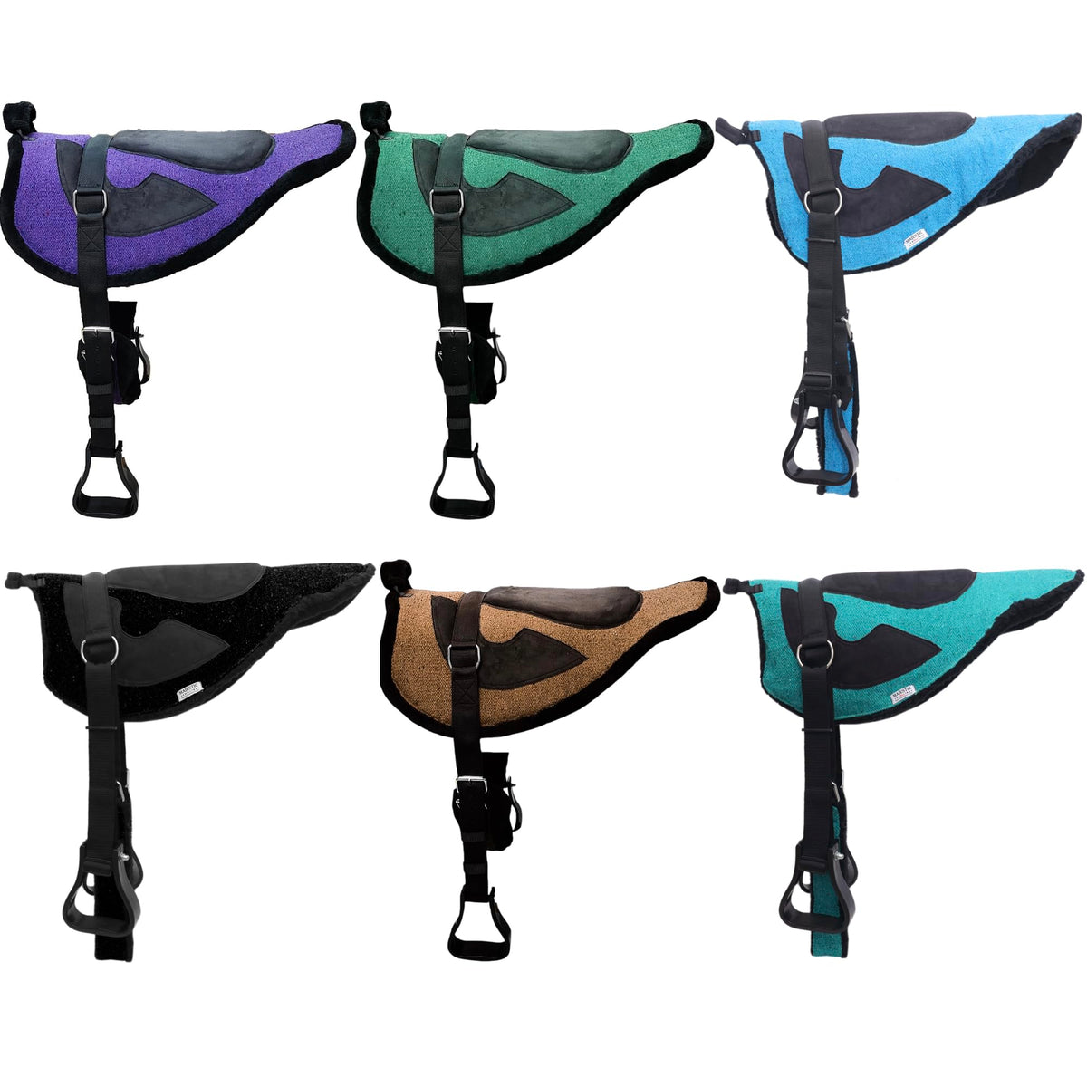 Suede Bareback Pad with Girth & Stirrups O756162