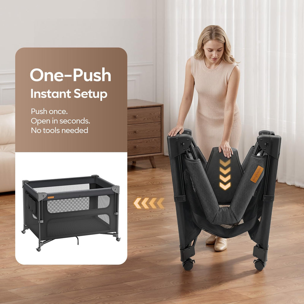 5-in-1 Baby Bassinet Bedside Crib with Changing Table X30755