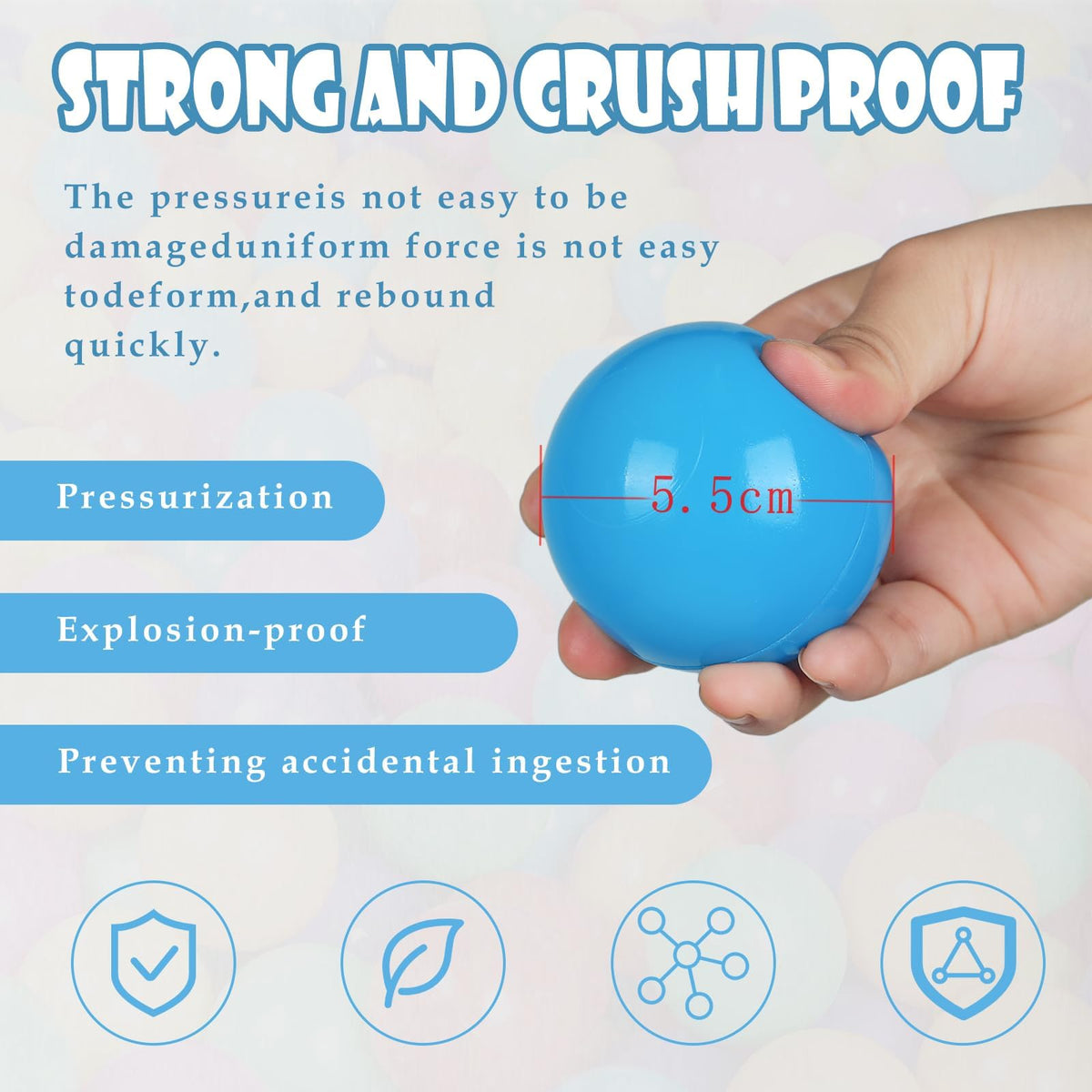 100 Pack BPA Free Colorful Plastic Balls C5057