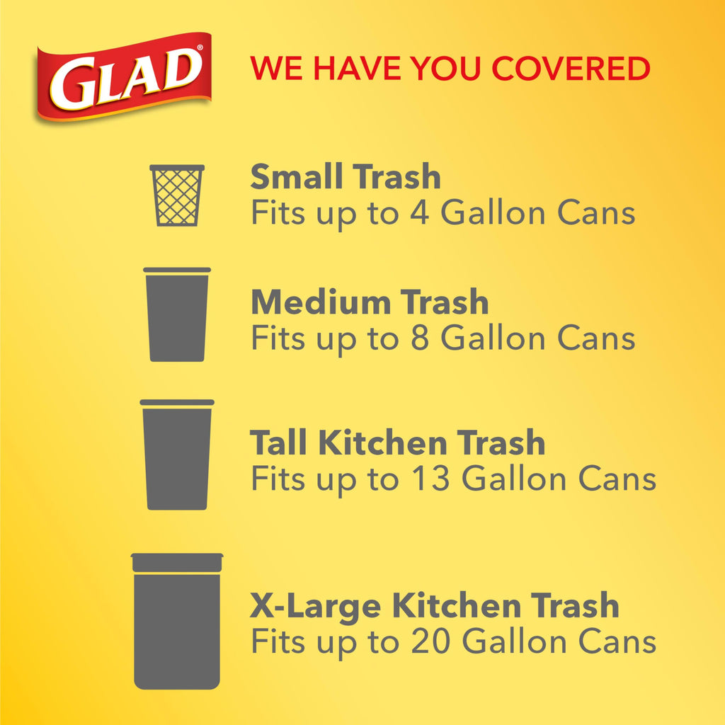 4 Gallon Odor Resistant Quick Tie Trash Bags, 26 Count F89898