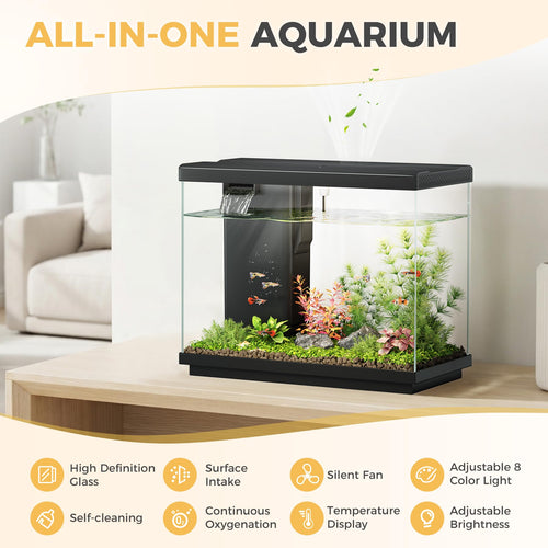 2.2 Gallon Small Black Fish Tank O180