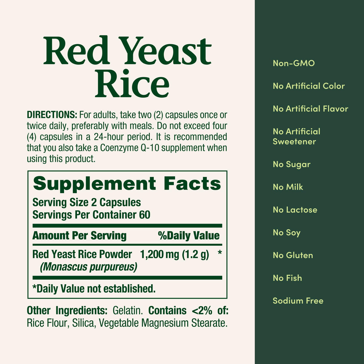 Red Yeast Rice Herbal Supplement P932239
