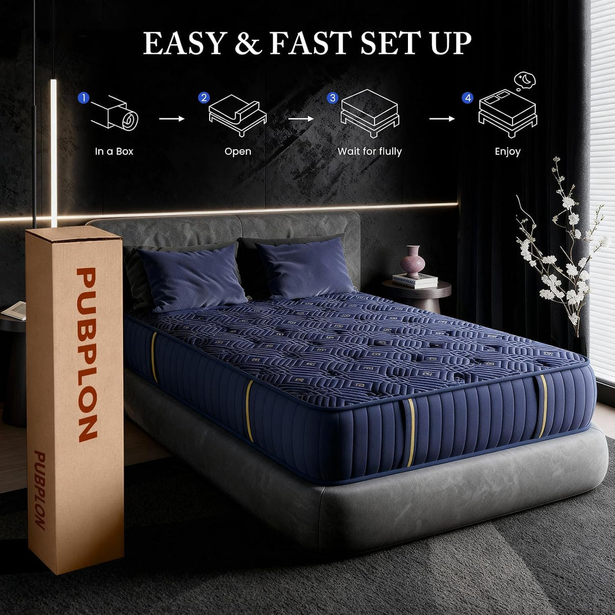 Full Size 12 Inch Medium Firm Gel Memory Foam Mattress U83630