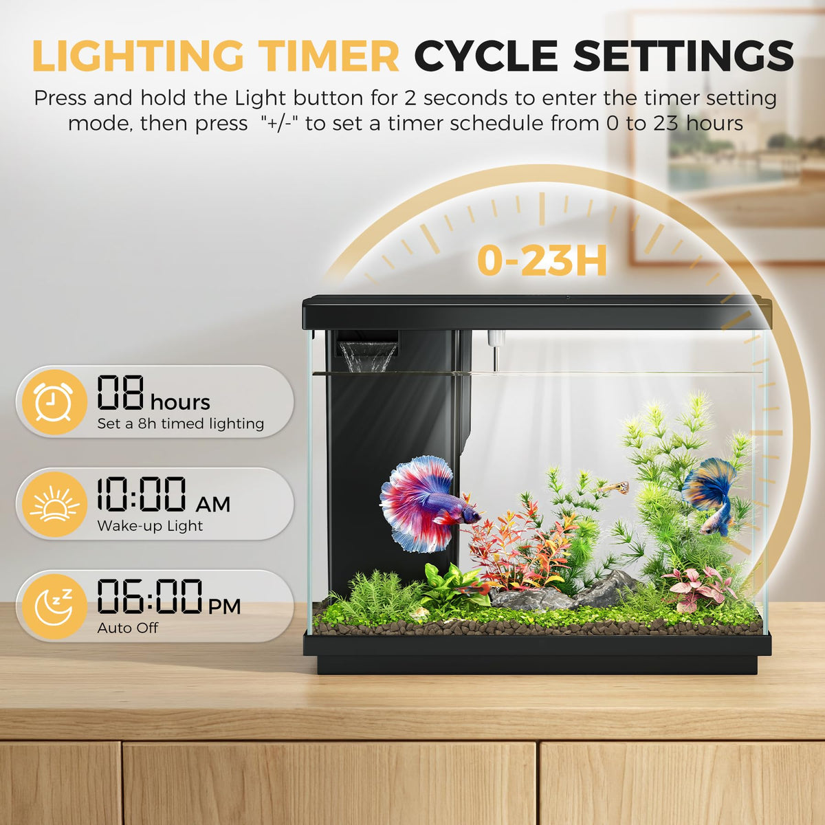 2.2 Gallon Small Black Fish Tank O180