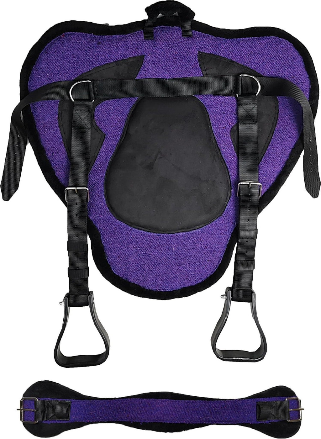 Suede Bareback Pad with Girth & Stirrups O756162