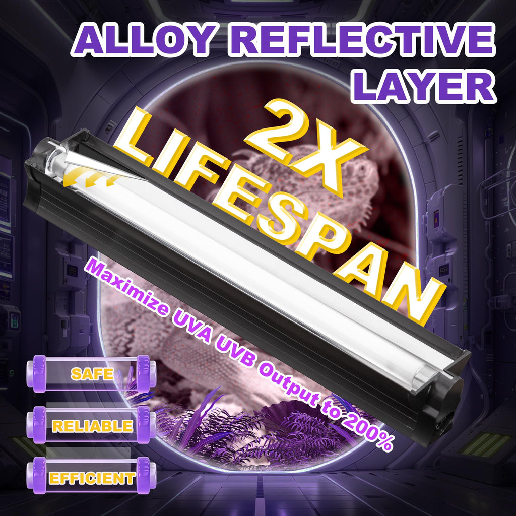 24W T5 HO UVB Reptile Light Fixture with Fluorescent Bulbs C3786
