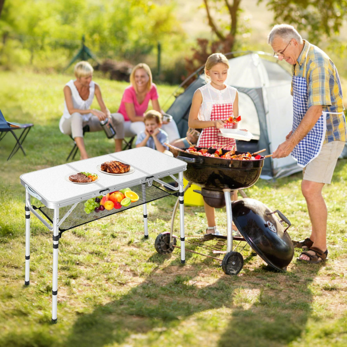 Folding Camping Table with Adjustable Height V617