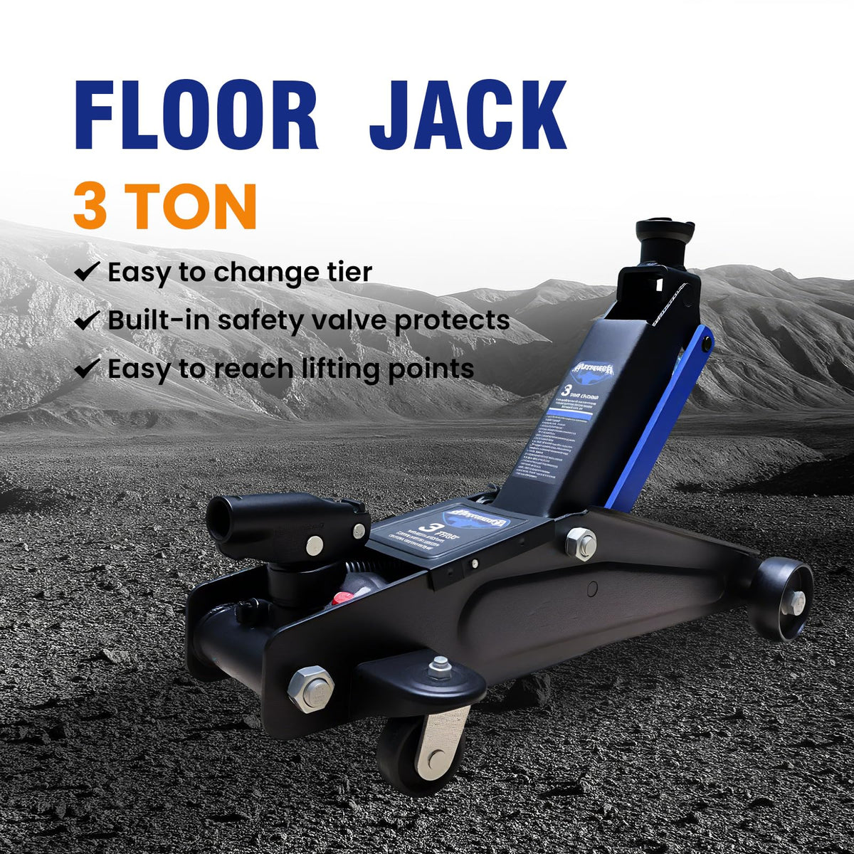 3 Ton Floor Jack with Wheels W43981