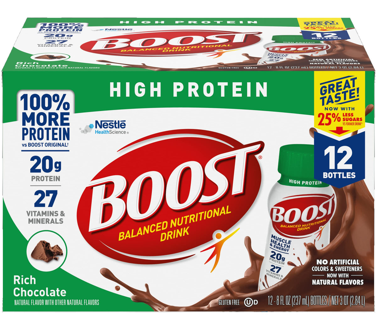 High Protein Nutritional Drink Rich Chocolate 8 FL OZ 12 CT U813193