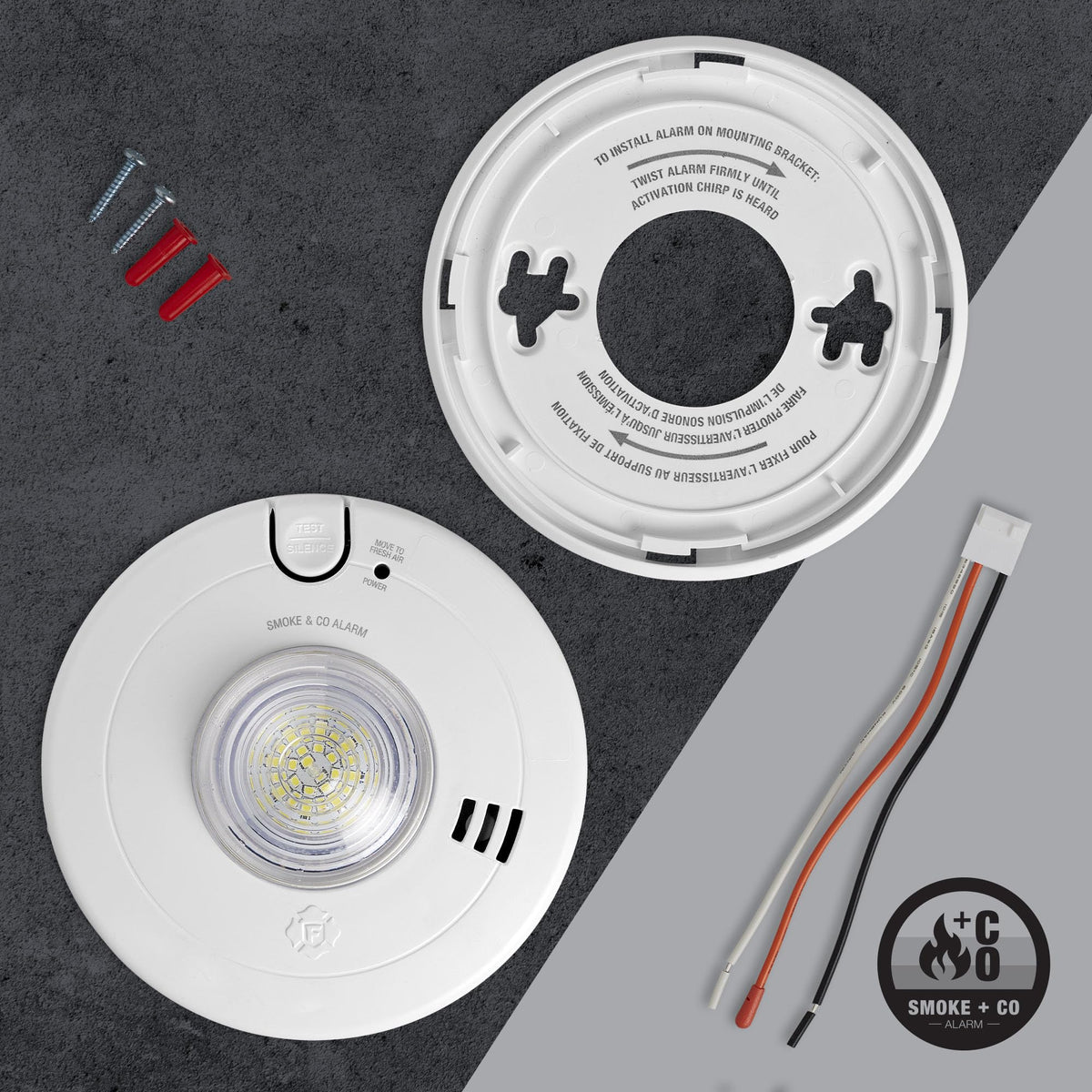 Hardwire Combination Smoke & Carbon Monoxide Alarm with LED Strobe K137