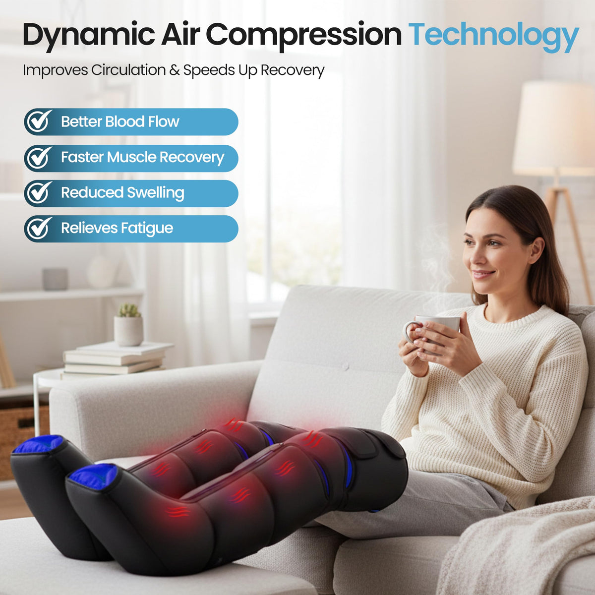 Air Compression Leg Massager with Heat V26565