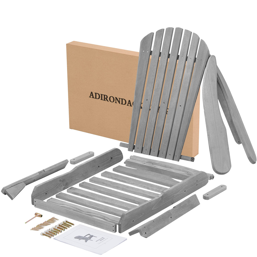 Solid Cedar Wood Adirondack Chairs Set of 2 G47384
