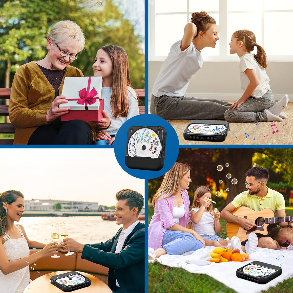 Black Portable Bluetooth CD Player W4137