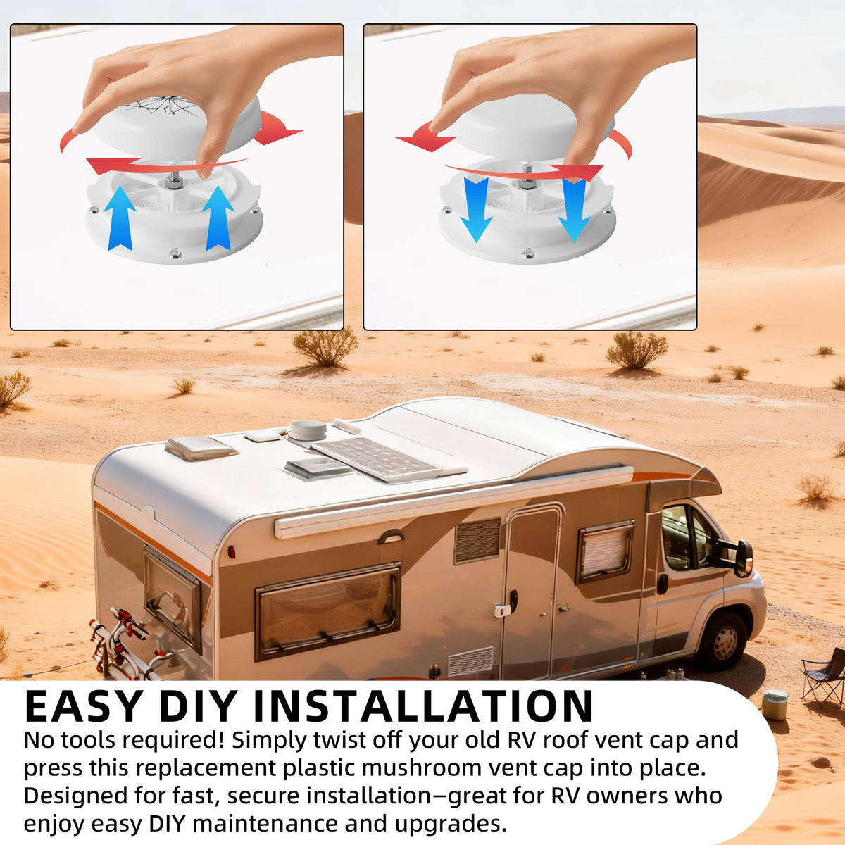 Mushroom Style RV Plumbing Vent Cap P1705