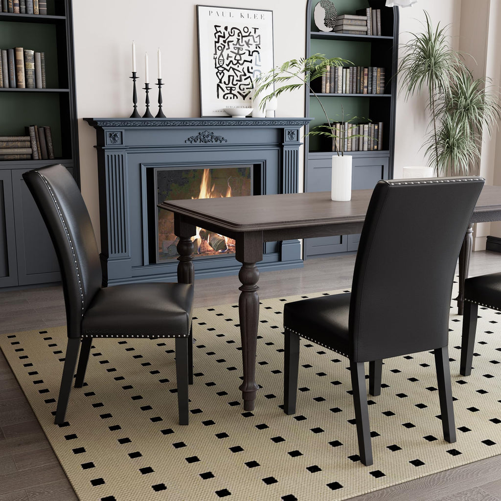 Black PU Dining Chairs Set of 2 B25803