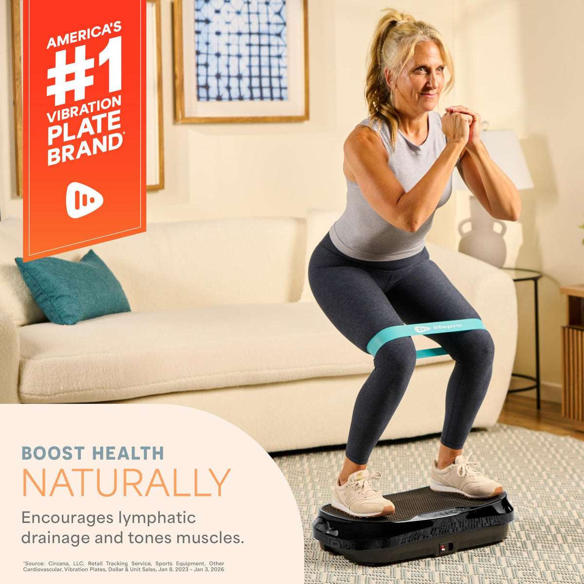 Mini Vibration Plate Exercise Machine with Resistance Bands H205481