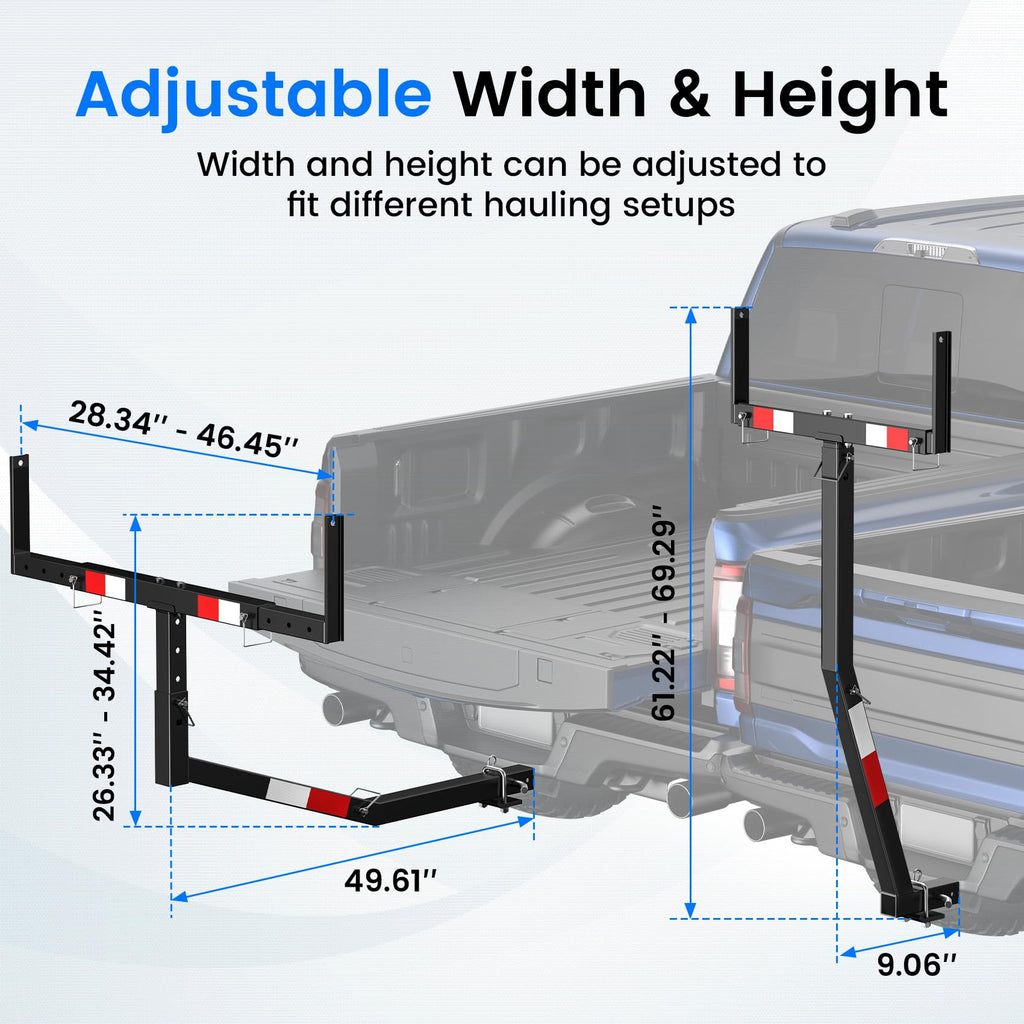 Truck Bed Extender Hitch Mount with Flag E8738