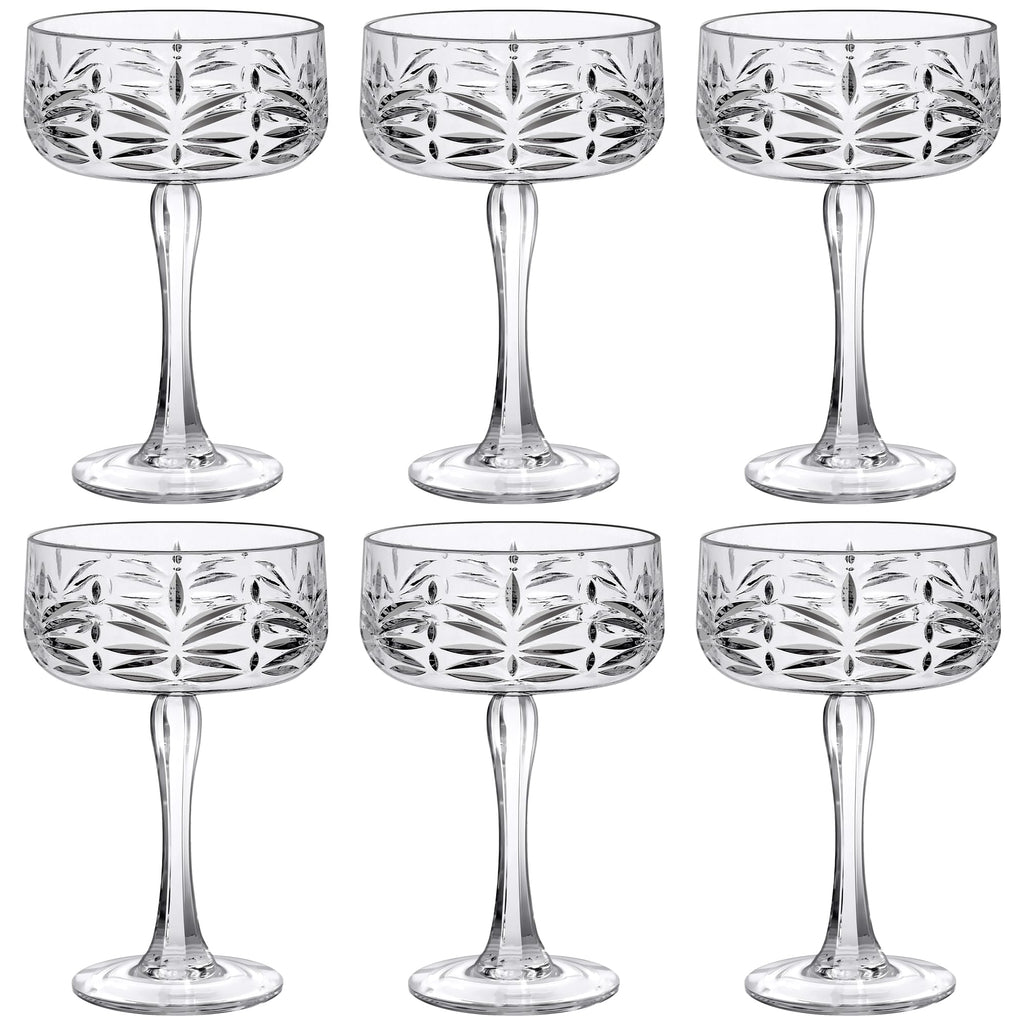 12-Ounce Plastic Coupe Glasses Set of 6 S4347