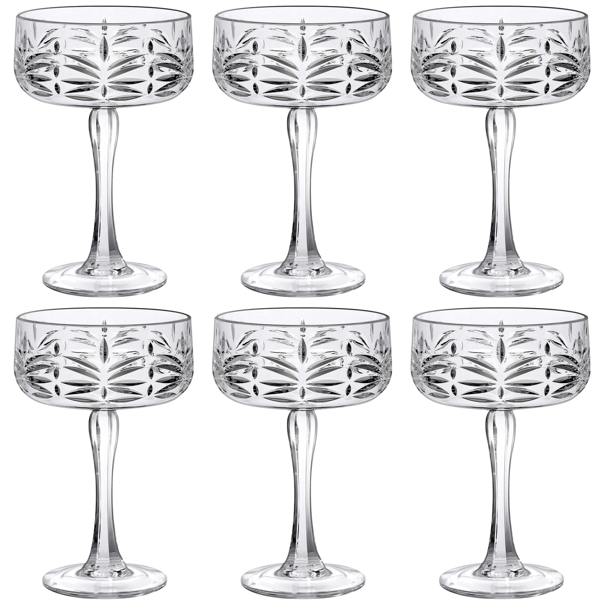 12-Ounce Plastic Coupe Glasses Set of 6 S4347