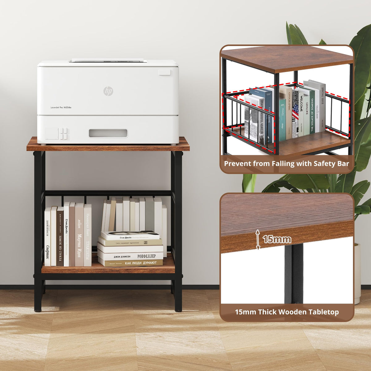 18” Square Side Table with Open Storage Shelf G8019