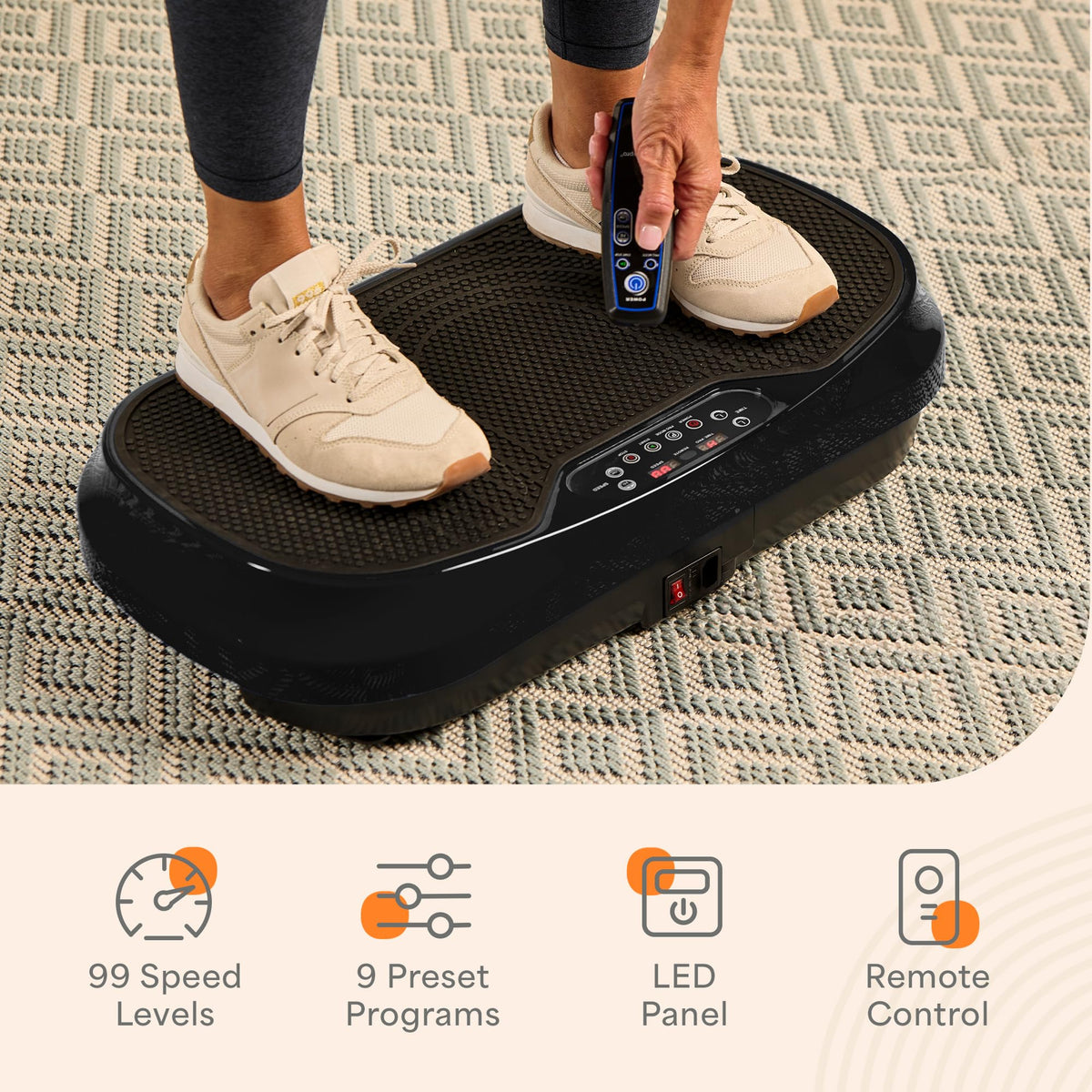 Mini Vibration Plate Exercise Machine with Resistance Bands H205481