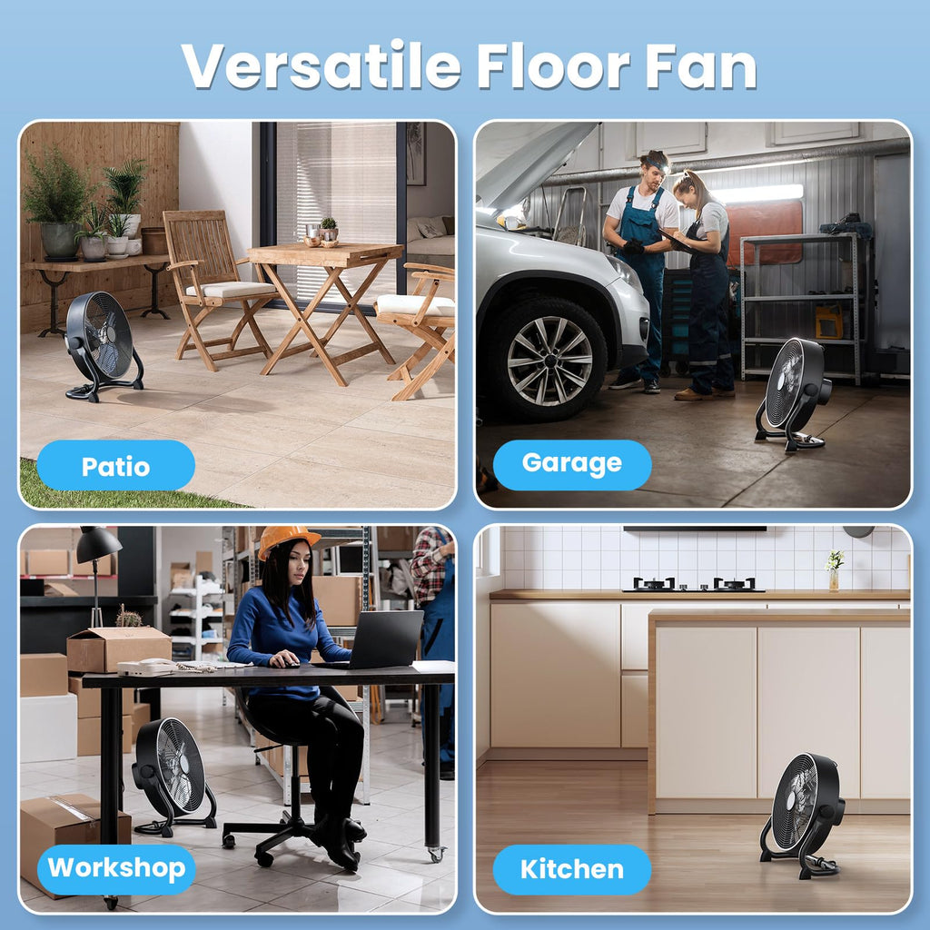 12" Rechargeable Battery Powered Portable Outdoor Fan B547
