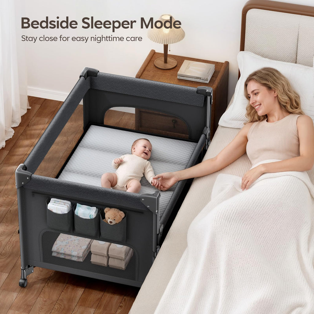 5-in-1 Baby Bassinet Bedside Crib with Changing Table X30755