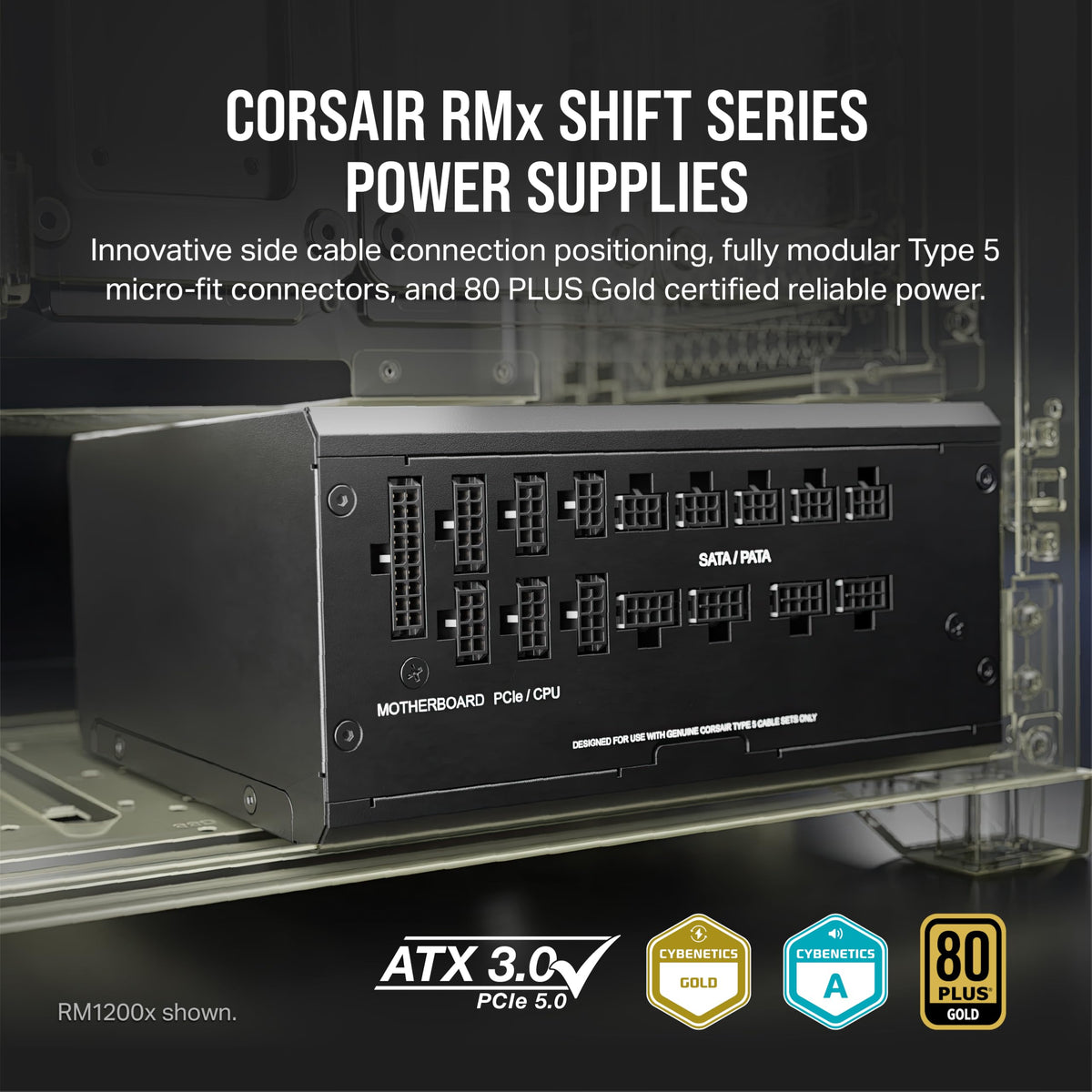 Black ATX 3.1 PCIe 5.1 Power Supply J42707