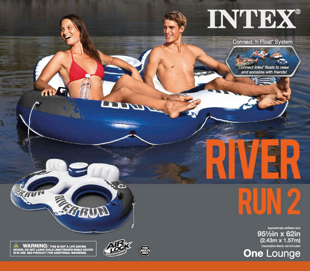 Inflatable 2-Person Floating Lake Lounge, 2-Pack K8061
