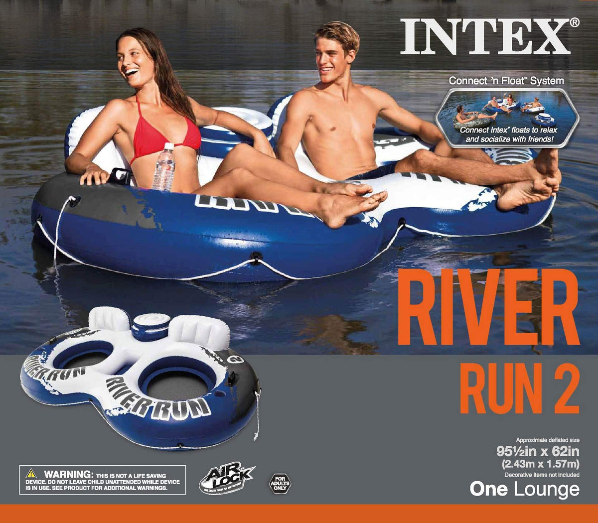 Inflatable 2-Person Floating Lake Lounge, 2-Pack K8061