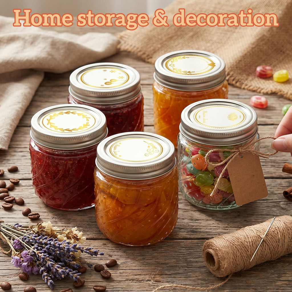 16oz Wide Mouth Mason Jars with Lids and Bands, 8 Pack Q81740