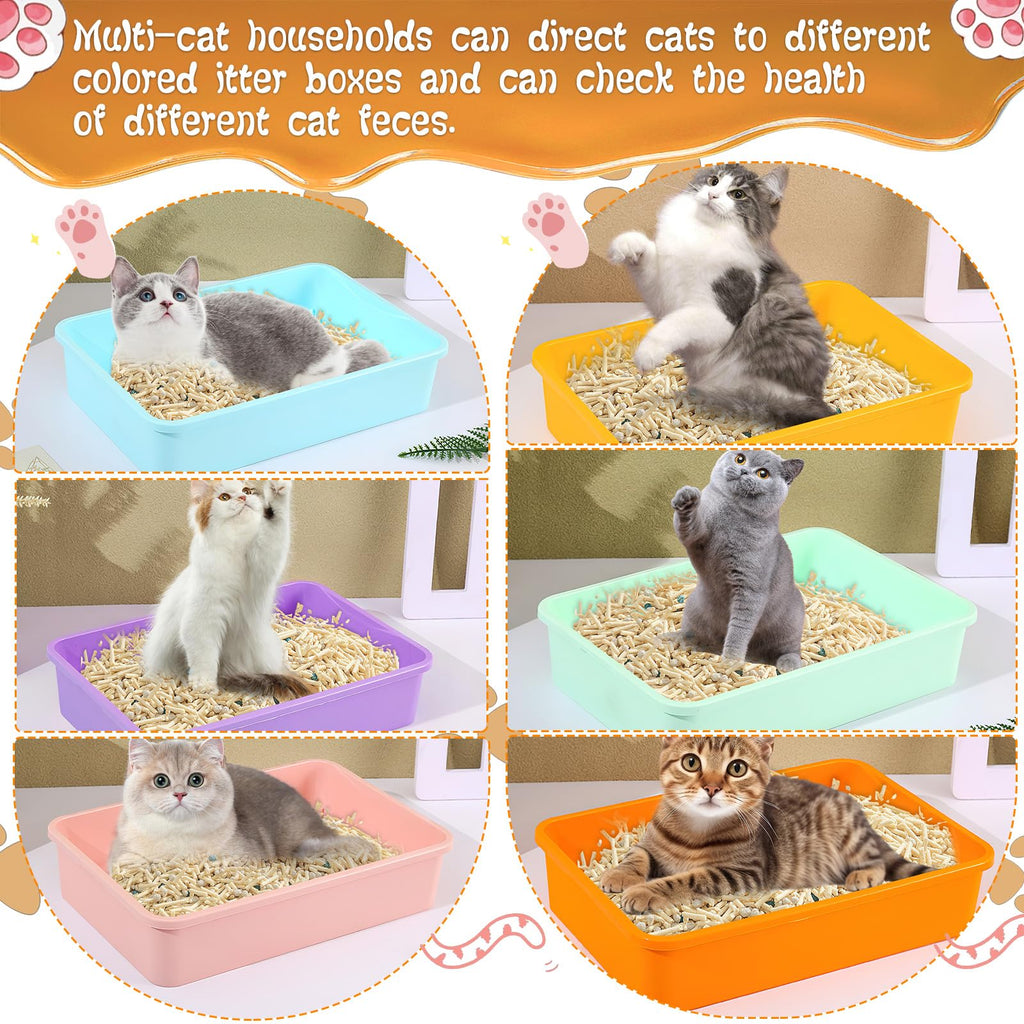 6 Pcs Plastic Kitten Litter Box Set with Scooper Q81750