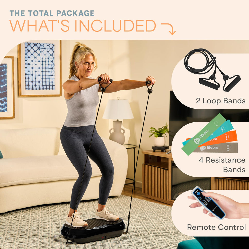 Mini Vibration Plate Exercise Machine with Resistance Bands H205481