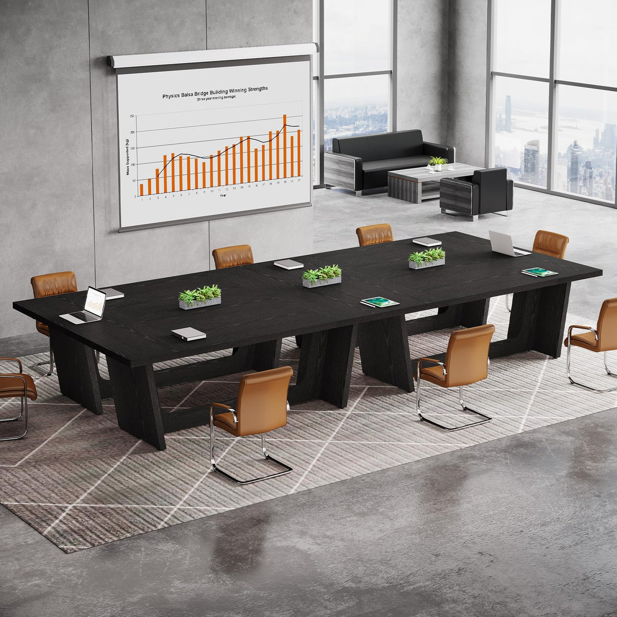 6 FT Rectangular Conference Table with Pedestal Base P324