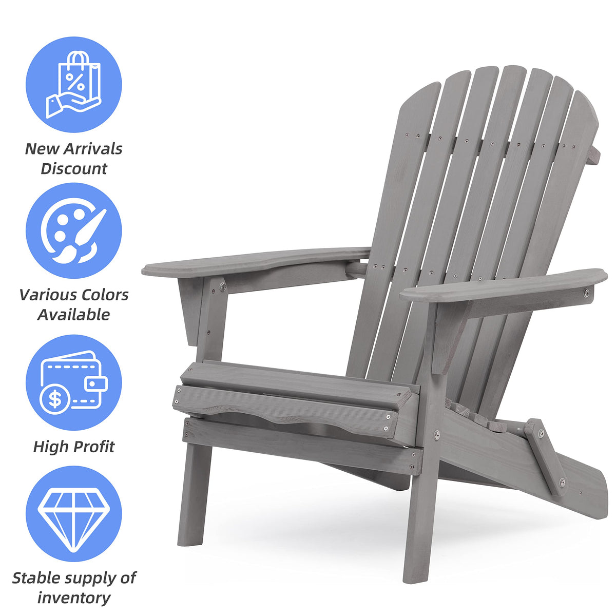 Solid Cedar Wood Adirondack Chairs Set of 2 G47384