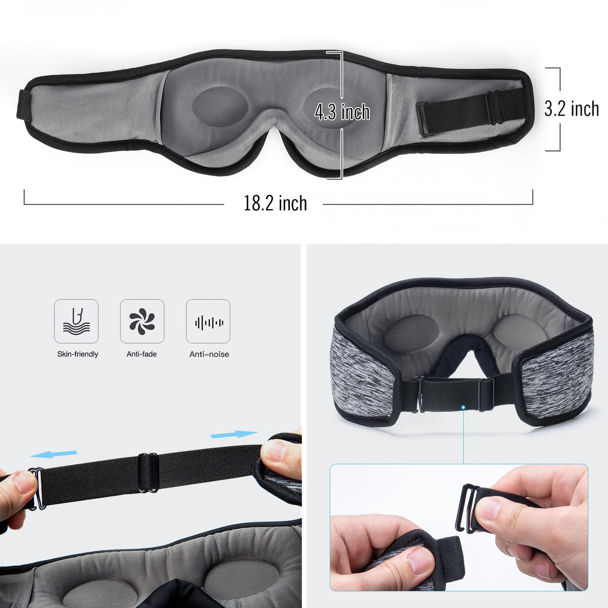 3D Sleep Mask with Bluetooth Headphones I182