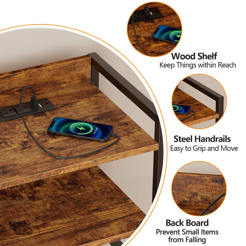 4 Drawer Night Stand with Charging Station P841