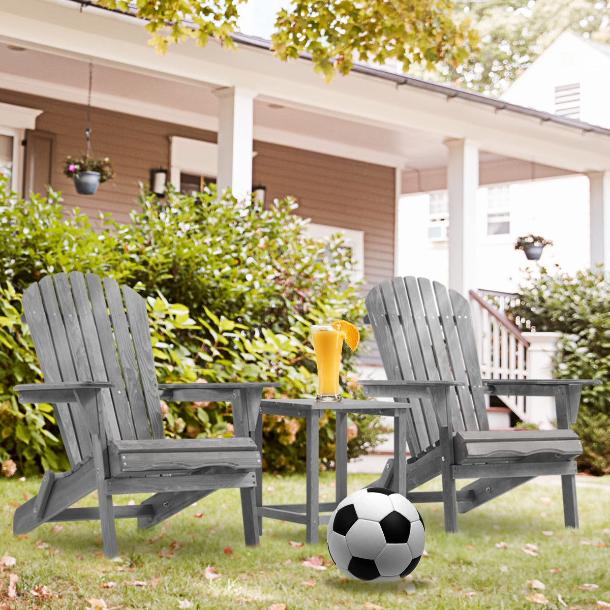 Solid Cedar Wood Adirondack Chairs Set of 2 G47384