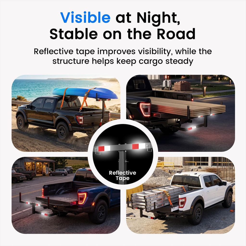 Truck Bed Extender Hitch Mount with Flag E8738