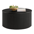 Black Fluted Round Coffee Table L154
