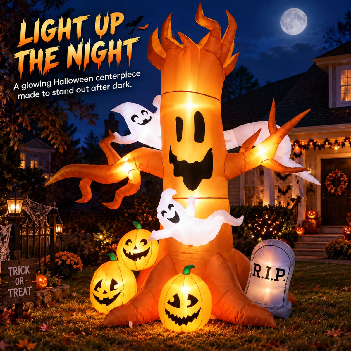 8FT Halloween Inflatable Ghost Tree Decoration X5785