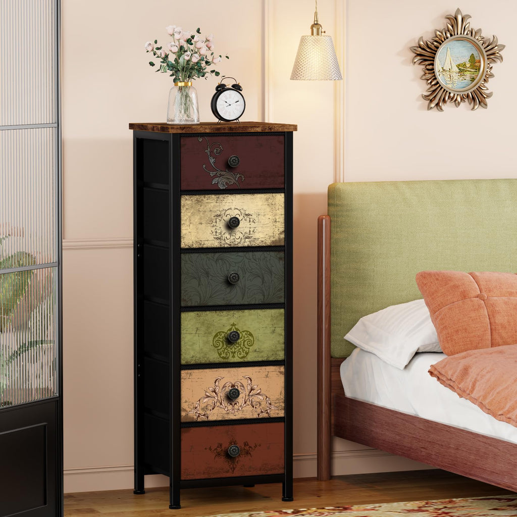 Tall 6 Drawer Fabric Dresser L688