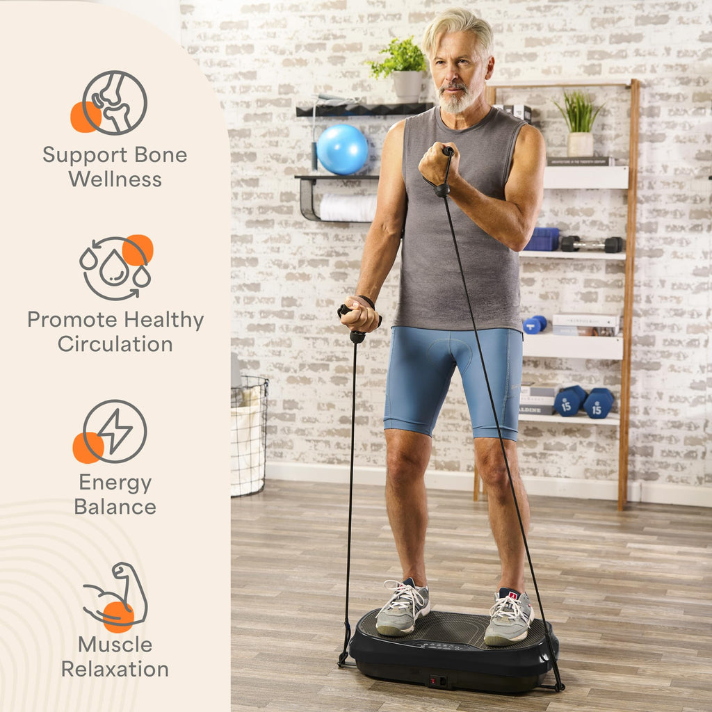 Mini Vibration Plate Exercise Machine with Resistance Bands H205481