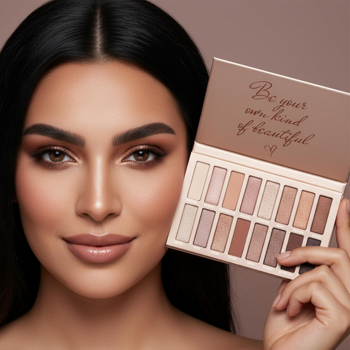 16 Soft Nude Shimmer & Matte Eyeshadow Palette L24321