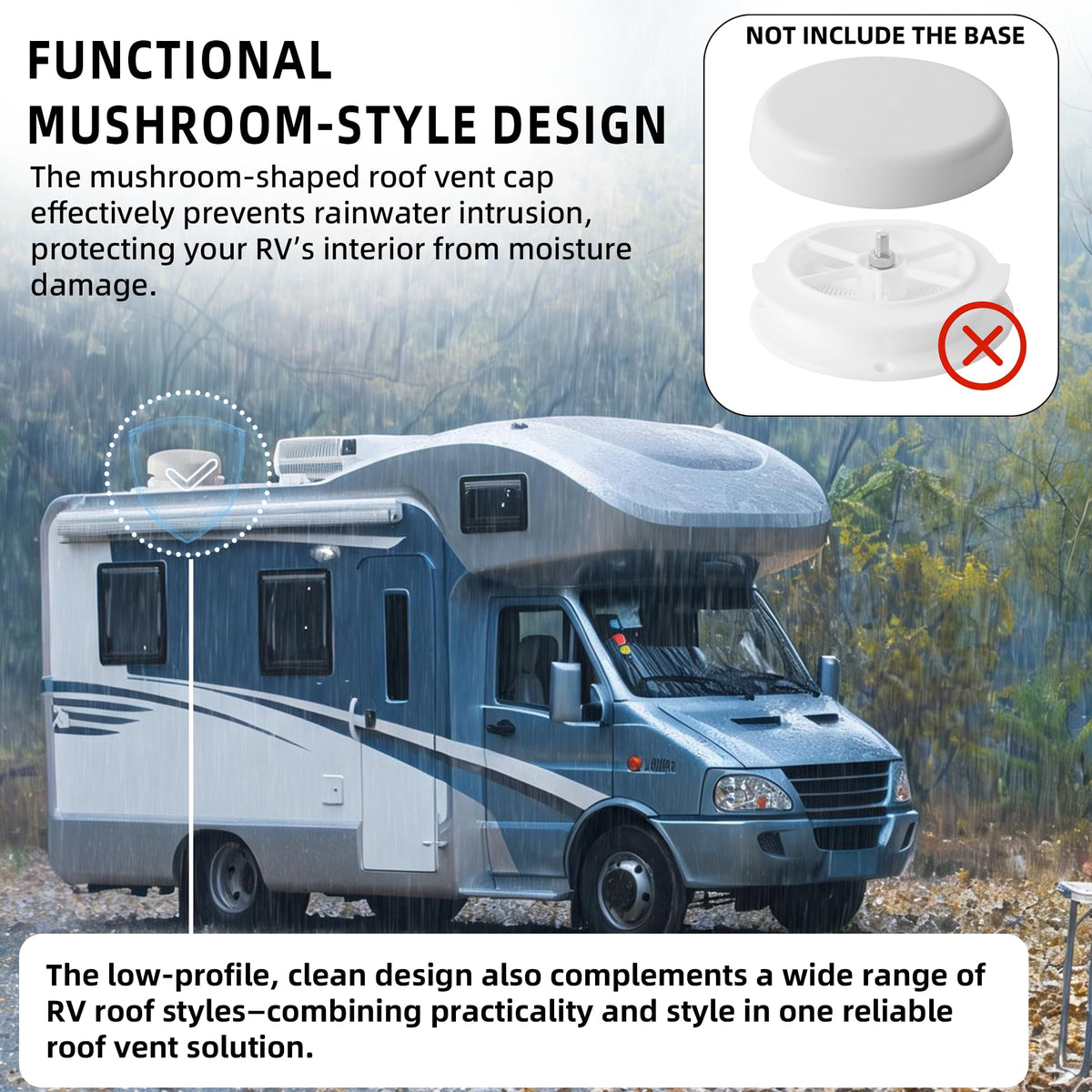Mushroom Style RV Plumbing Vent Cap P1705