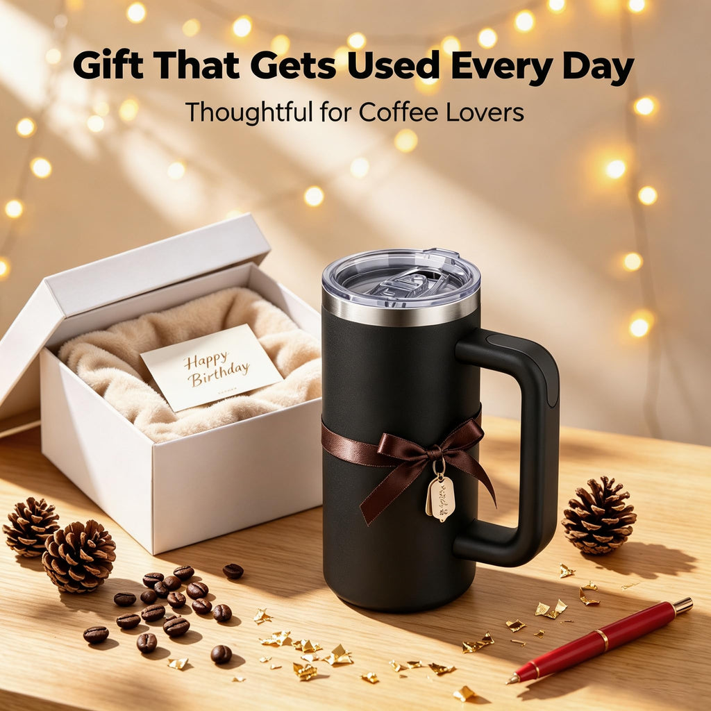 20oz Insulated Coffee Mug With Handle Ocean Blue O37002