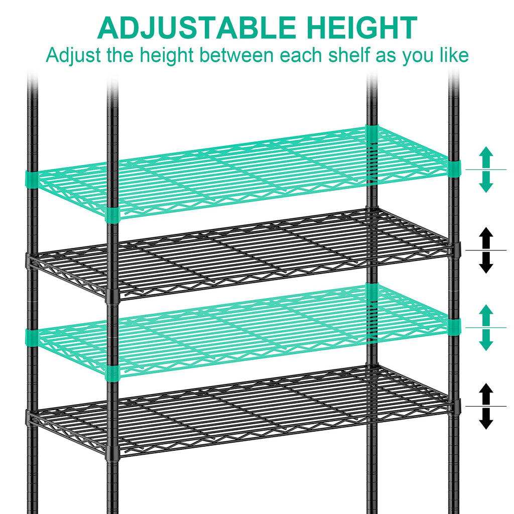 5-Tier Rolling Metal Wire Shelving Unit L35328
