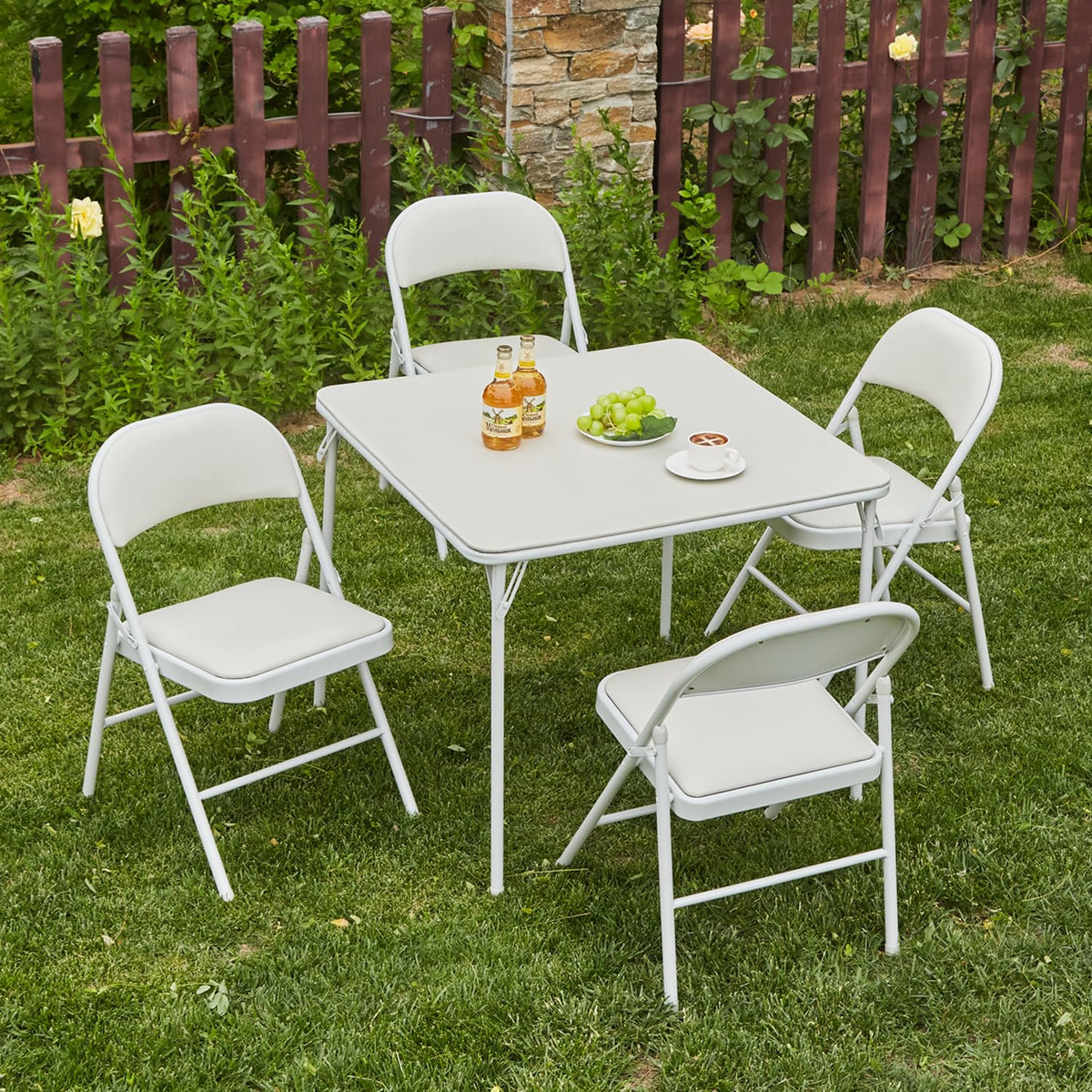 Square Folding Table with Collapsible Legs White S399