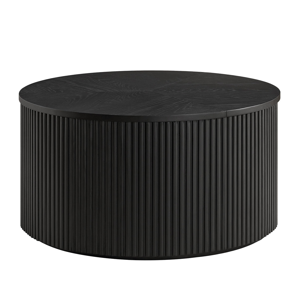 Black Fluted Round Coffee Table L154